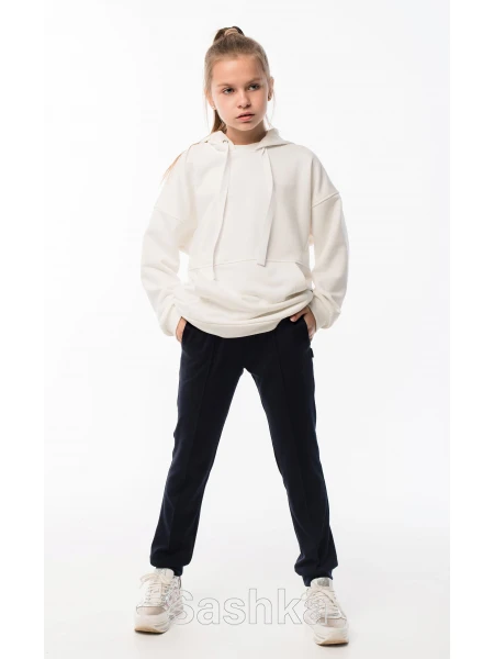 Штани для дівчинки Sashka трикотажні зі стрілками сині, розмір 98-170